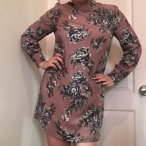 Taupe Floral Dress